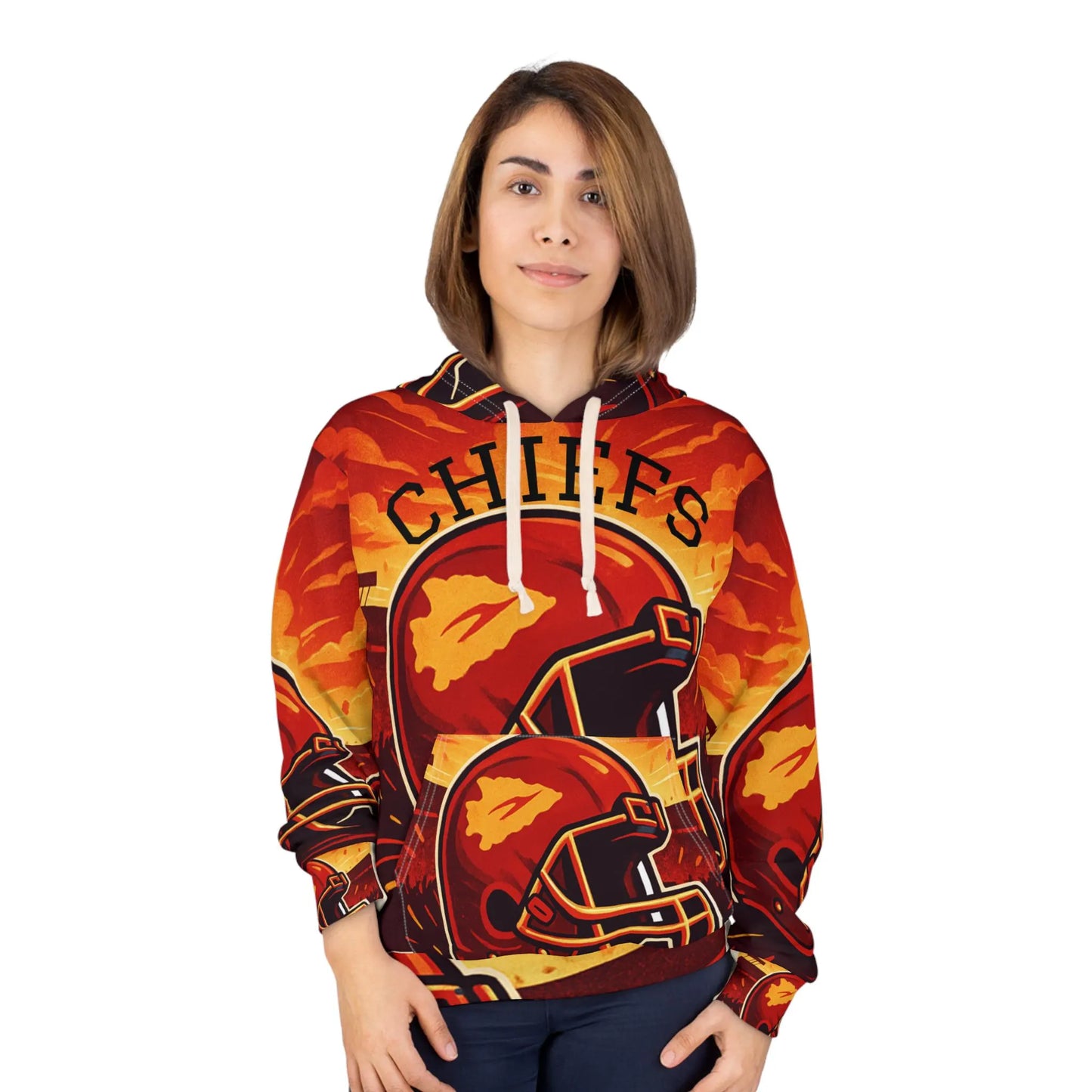 Kansas Football Collage Hoodie | Chiefs Team Spirit Sweatshirt | Game Day Fan Gear | Unisex Football Hoodie®