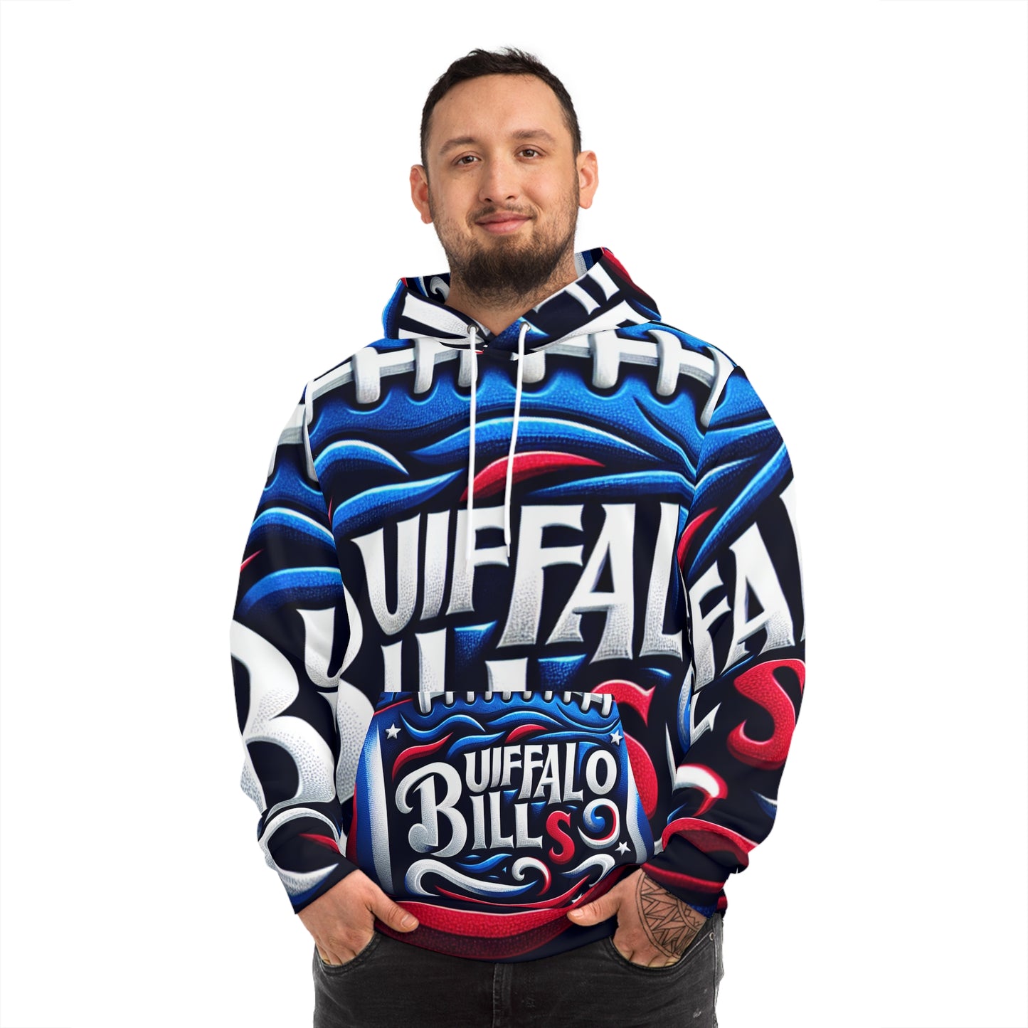 Buffalo Football Collage Hoodie | Bills Team Spirit Sweatshirt | Game Day Fan Gear | Unisex Football Hoodie