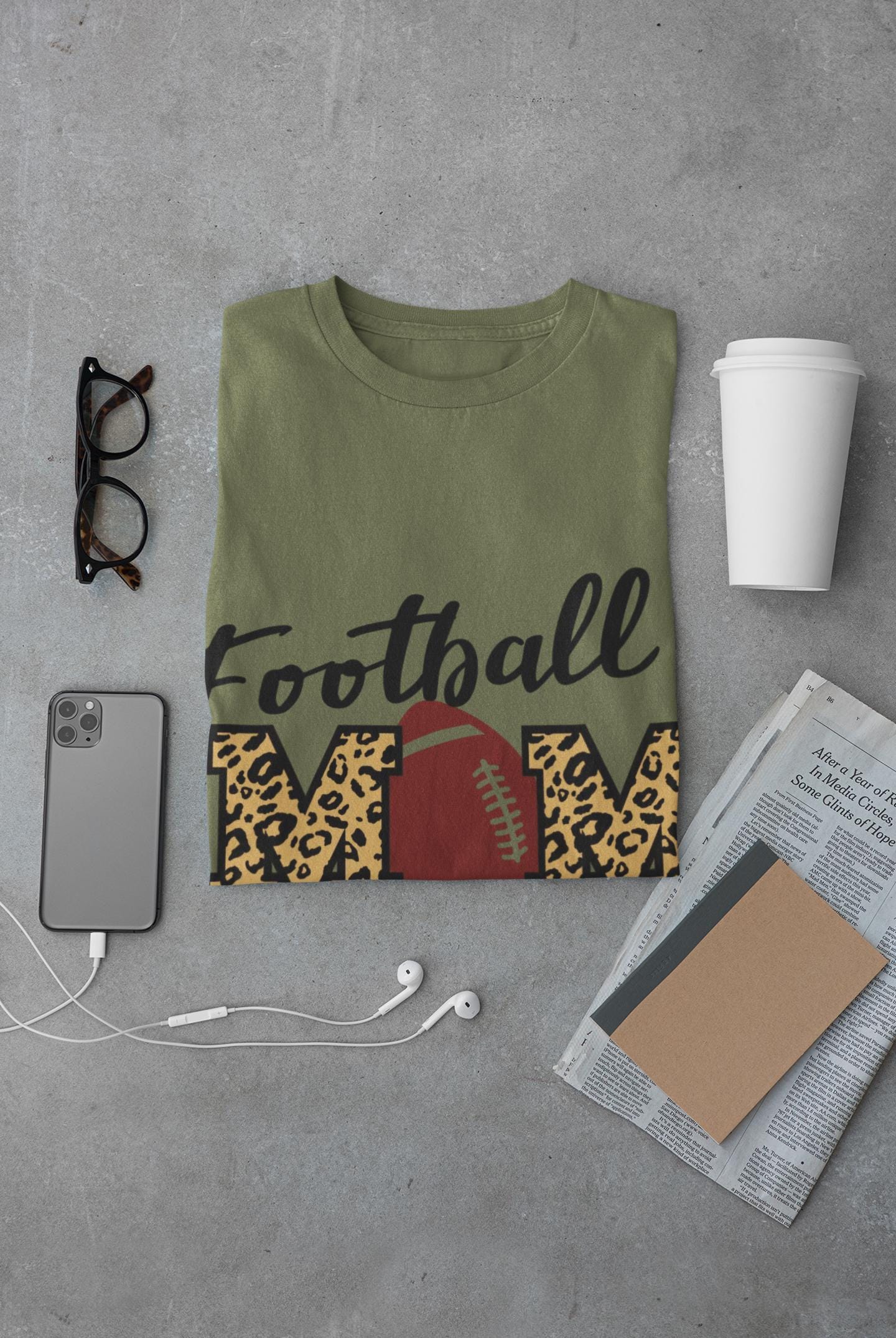Leopard Football Mom T-Shirt: Game Day Team Spirit Tee®