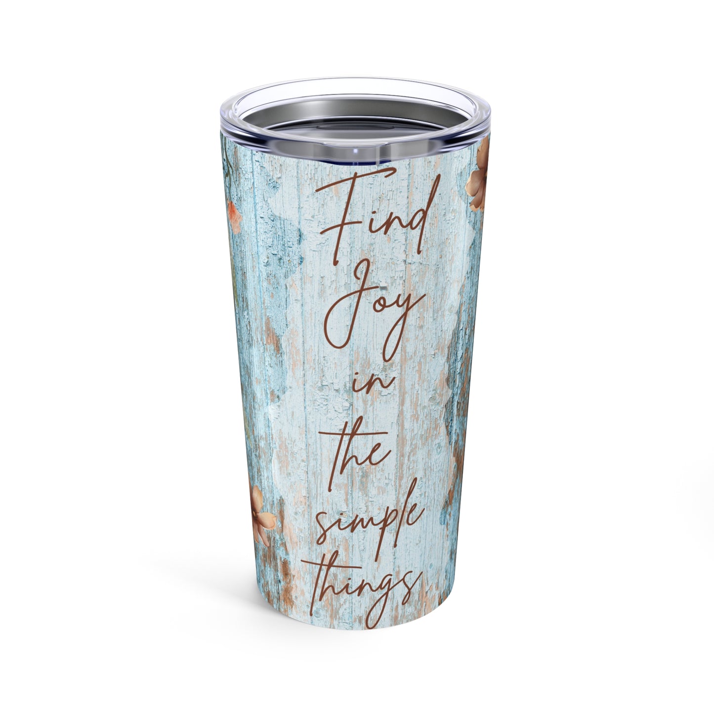 Rustic Wood Tumbler, Farmhouse Style Stainless Steel Drinkware, Double-Wall Insulated Mug for Coffee Lovers, 20oz Cup Holder Gift, Weathered