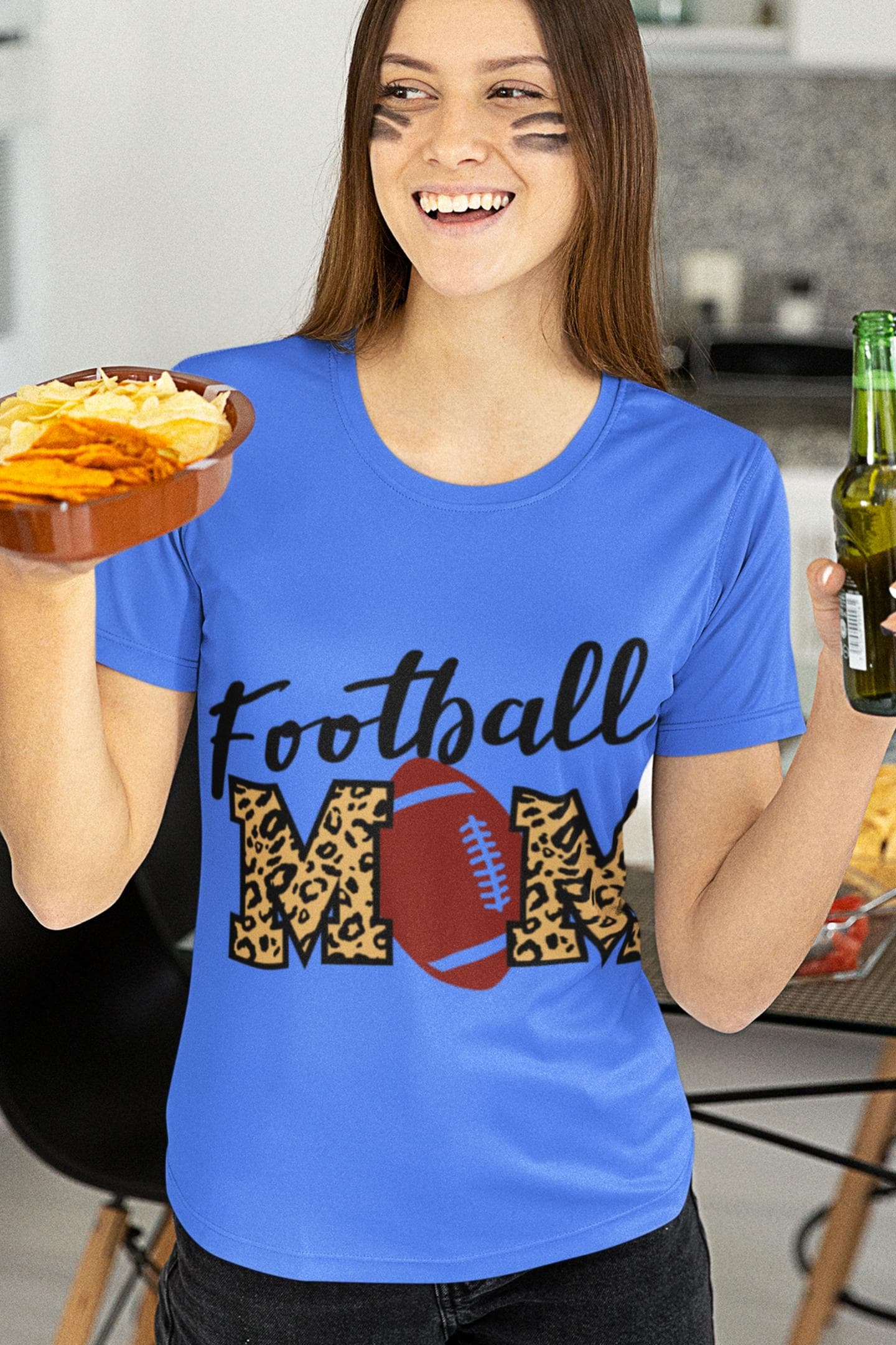 Leopard Football Mom T-Shirt: Game Day Team Spirit Tee®