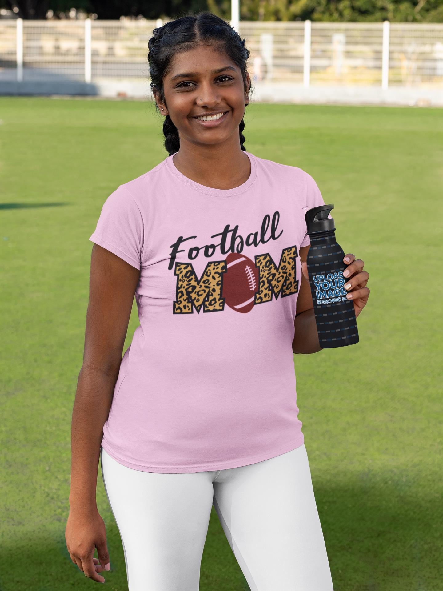 Leopard Football Mom T-Shirt: Game Day Team Spirit Tee®