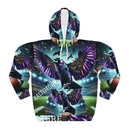 Baltimore Football Collage Hoodie | Ravens Team Spirit Sweatshirt | Game Day Fan Gear | Unisex Football Hoodie®
