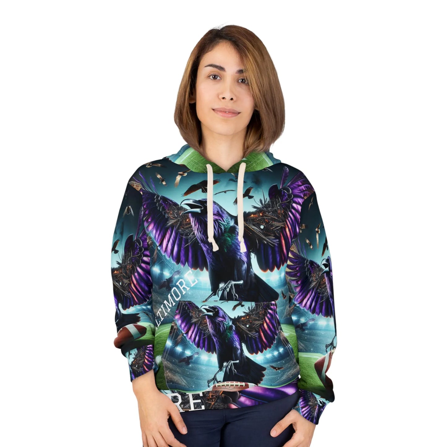 Baltimore Football Collage Hoodie | Ravens Team Spirit Sweatshirt | Game Day Fan Gear | Unisex Football Hoodie®