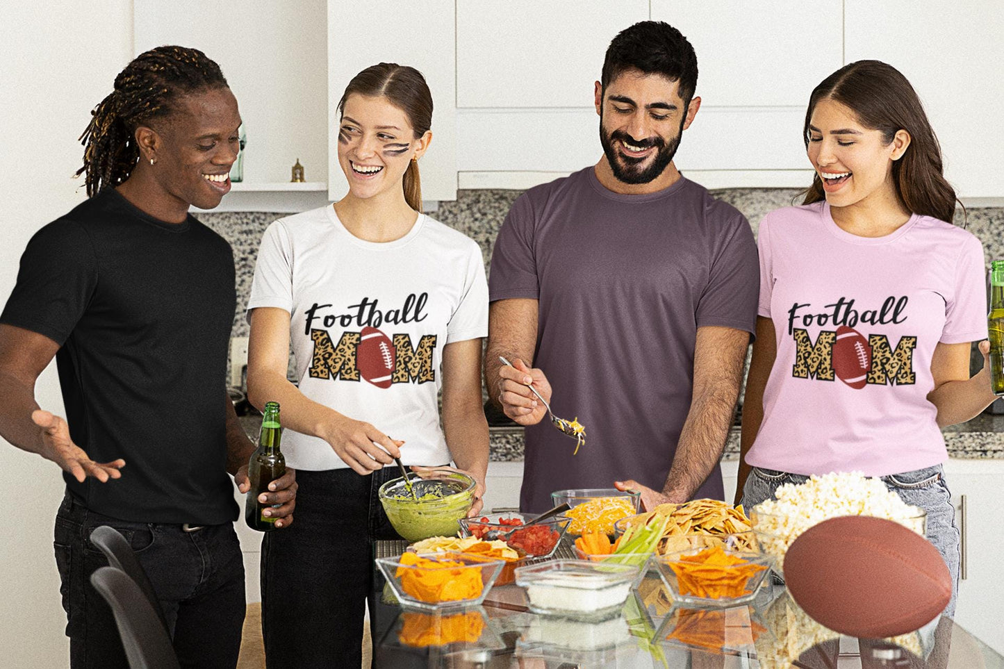 Leopard Football Mom T-Shirt: Game Day Team Spirit Tee®