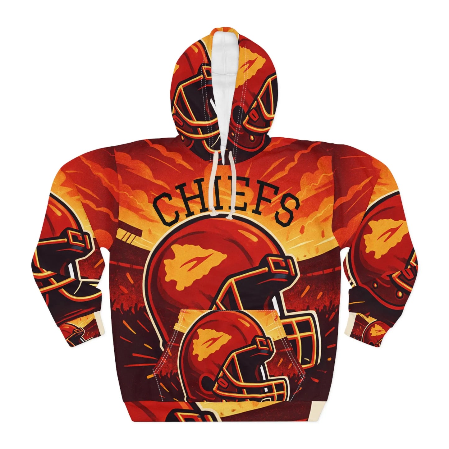 Kansas Football Collage Hoodie | Chiefs Team Spirit Sweatshirt | Game Day Fan Gear | Unisex Football Hoodie®